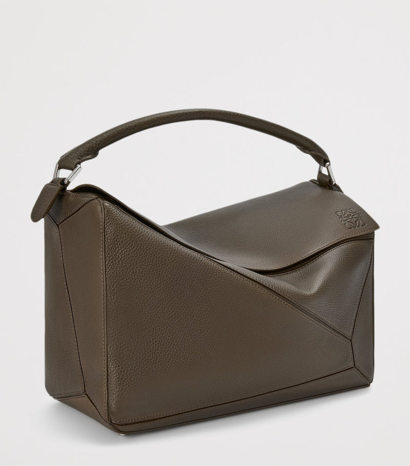 LOEWE Puzzle Edge large leather top-handle bag, imported from the UK
