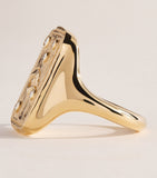 Azlee yellow gold diamond Guardian Relic signet ring - British product
