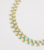 Suzanne Kalan emerald wishbone necklace 18kt gold (British brand)