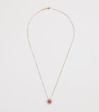 Suzanne Kalan princess flower rose gold necklace with diamonds and pink sapphire (British brand)