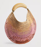 Chloé Raffia Gradient Summer Banana shoulder bag H21.5x36cm, imported from the UK