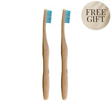 Dr Botanicals Bamboo Toothbrush Blue Twin Pack
