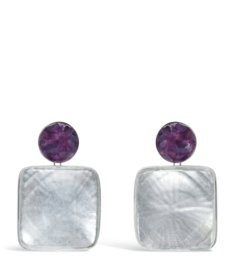 Alaïa amethyst pendant earrings 7.1cm, UK version
