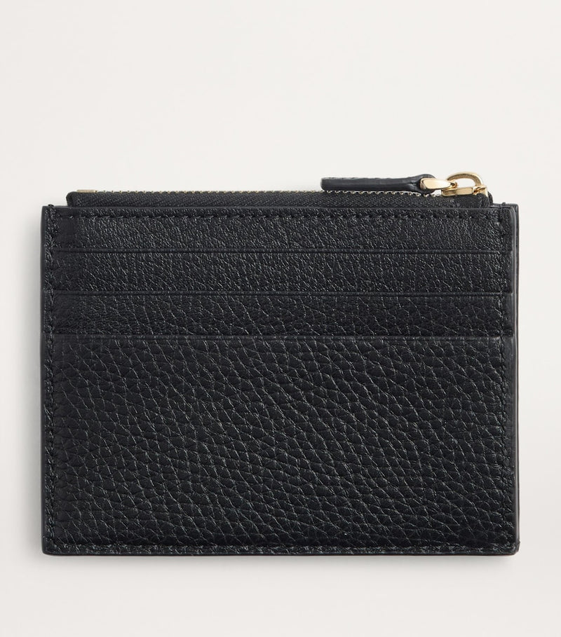 Valentino Garavani leather coin and card holder with Rockstud trim (British brand)