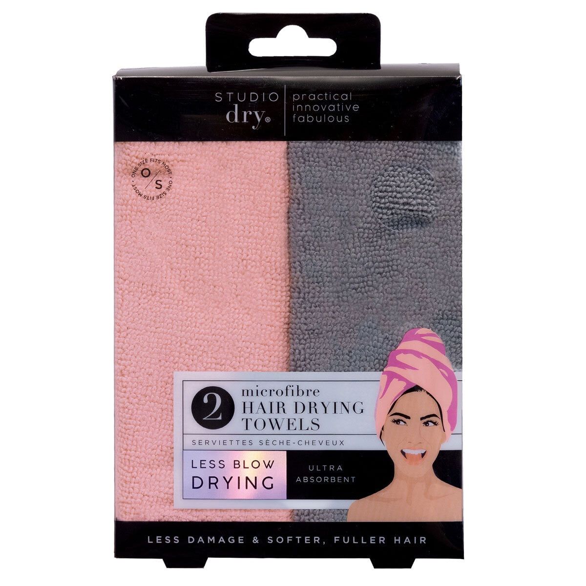 Danielle Creations, Microfibre Hair Drying Towel, 2 x 2 Pack