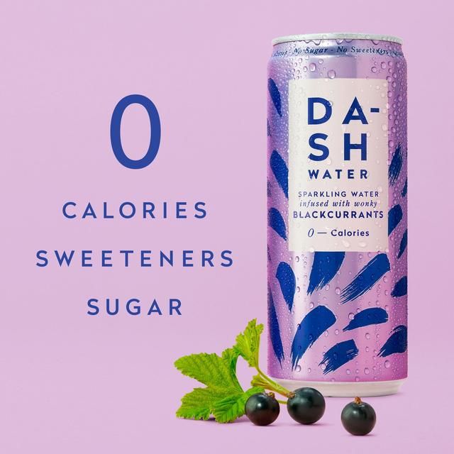 DASH Blackcurrant Infused Sparkling Water 12 x 330ml