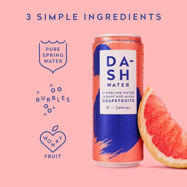 Dash Grapefruit Infused Sparkling Water 12 x 330ml