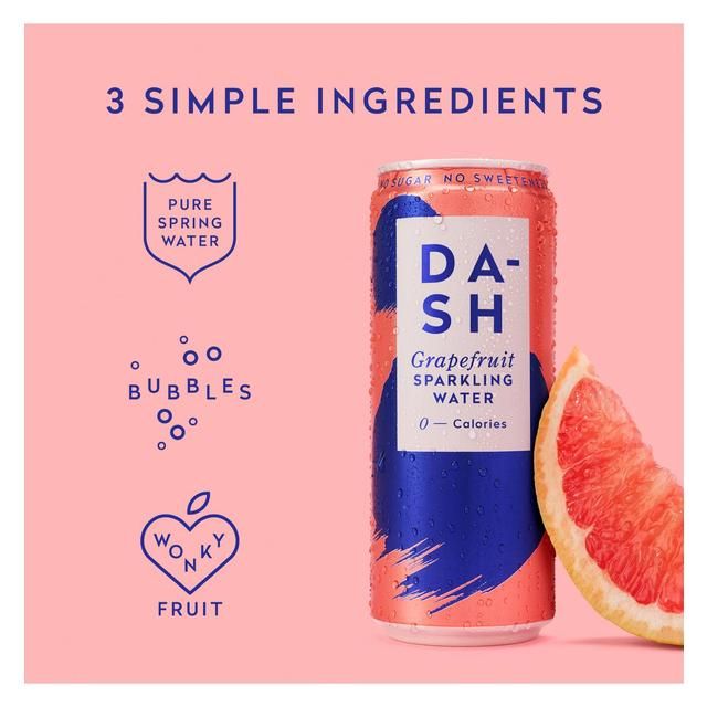 DASH Grapefruit Infused Sparkling Water 4 x 330ml