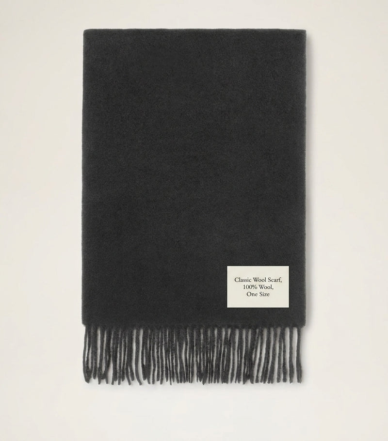 Mulberry cashmere scarf with fringed logo - British product