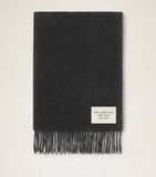Mulberry cashmere scarf with fringed logo - British product