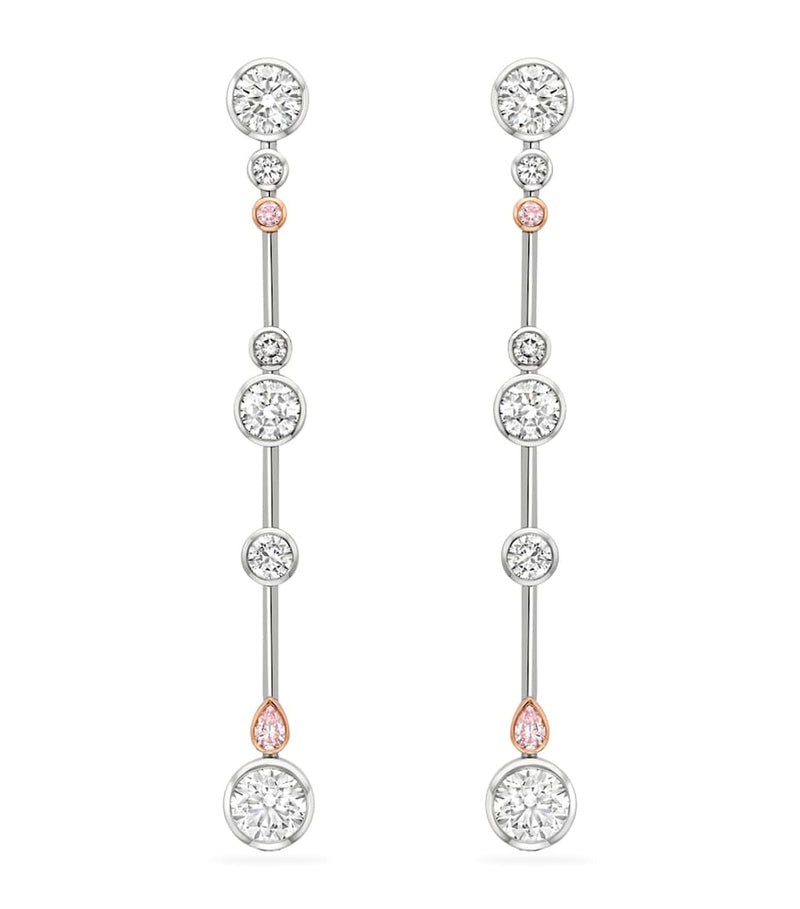 Boodles Raindance earrings platinum rose gold diamond, UK version