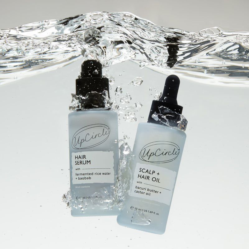 UpCircle hair serum with fermented rice water and baobab 50ml, imported from the UK
