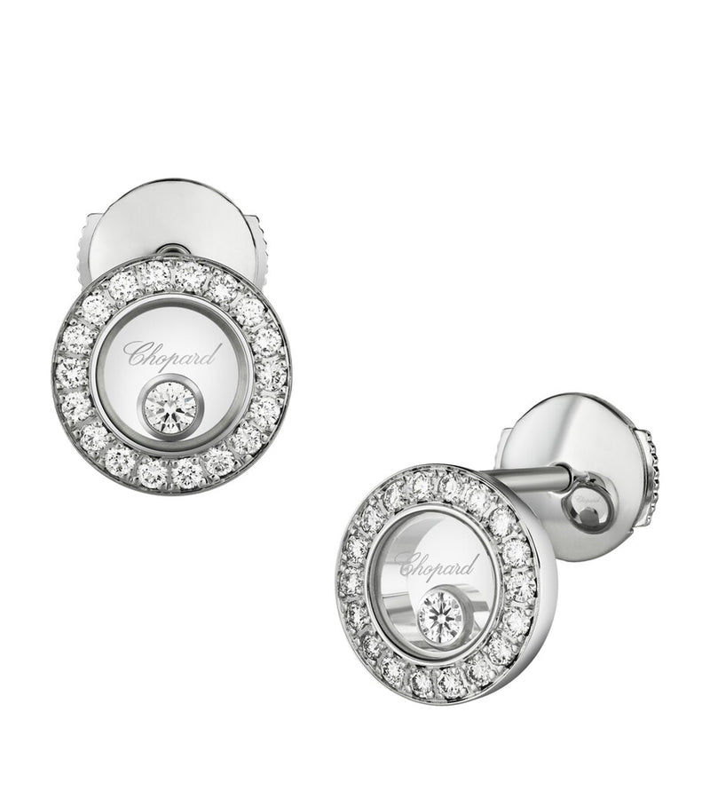 Chopard Happy Diamonds pavé earrings white gold, UK version