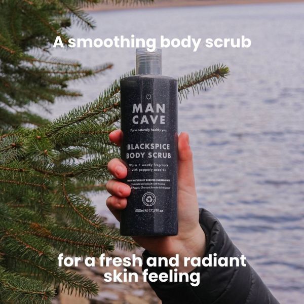 ManCave Blackspice Body Scrub 500ml, imported from the UK