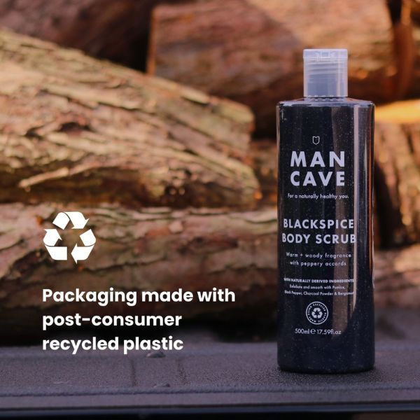 ManCave Blackspice Body Scrub 500ml, imported from the UK