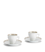 Harrods Baccarat Set of 2 Porcelain Talleyrand Coffee Cups and Saucers 100ml- Buy online at McGrocer