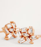 Suzanne Kalan rose gold diamond cluster stud earrings, UK version