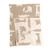 Ziggle Grey and White Safari Baby Blanket 100cm x 75cm (British brand)