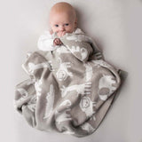 Ziggle Grey and White Safari Baby Blanket 100cm x 75cm (British brand)