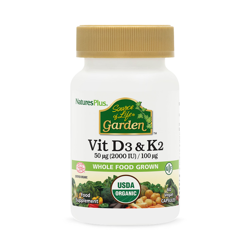 NaturesPlus vitamin D3 K2 supplement 60 capsules, UK version