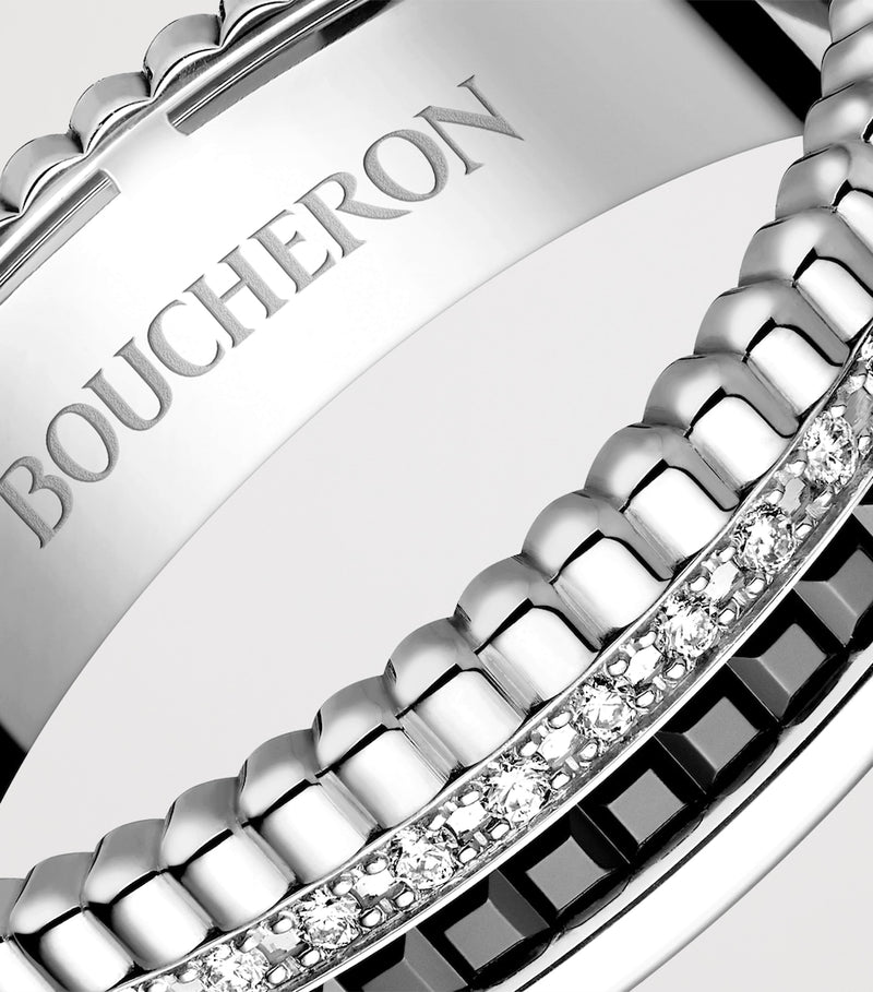 Boucheron Quatre Black Edition white gold diamond ring - British product