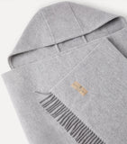 Brunello Cucinelli wool-cashmere hooded scarf 50x240cm (British brand)