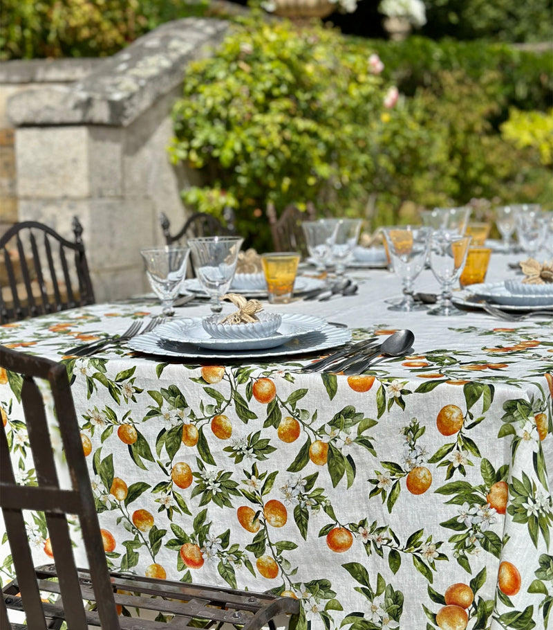 Summerill & Bishop Linen L'Orangerie Tablecloth 380cm x 165cm (British brand)