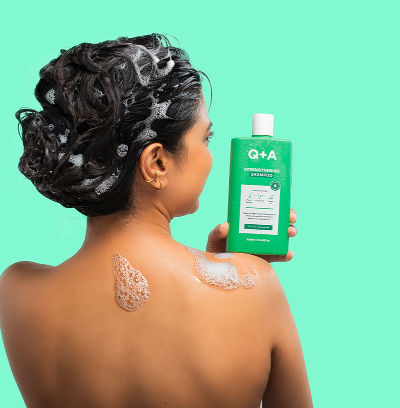Q+A Strengthening Shampoo 250ml, imported from the UK