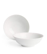 Harrods Royal Copenhagen Set of 2 White Fluted Porcelain Bowls (15cm)- Buy online at McGrocer