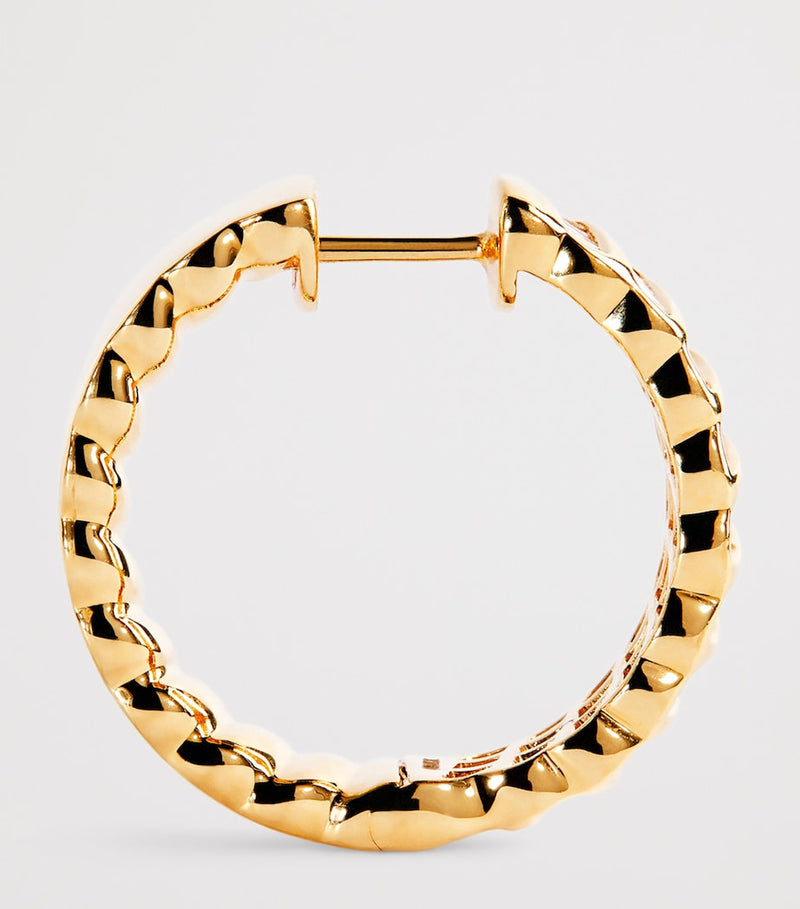 Anita Ko diamond hoop earrings in 18kt yellow gold - British product