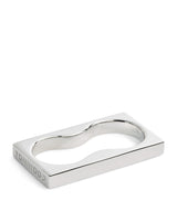 Harrods Tom Wood Sterling Silver Double Square Ring- Buy online at McGrocer