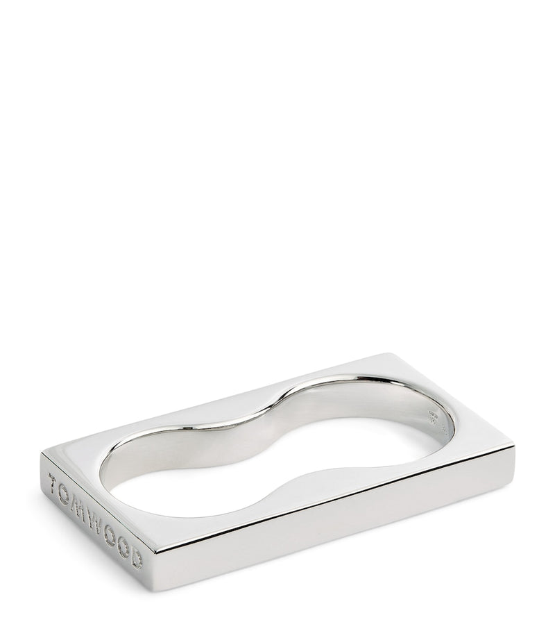 Tom Wood double square sterling silver ring, imported from the UK
