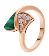 Harrods Bvlgari Rose Gold Diamond and Malachite Divas' Dream Ring- Buy online at McGrocer