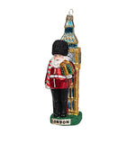 Glass-Blown Nutcracker Tree Decoration with Hanging Loop, 16.5cm Height