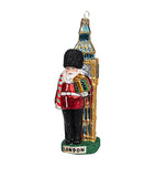 Glass-Blown Nutcracker Tree Decoration with Hanging Loop, 16.5cm Height