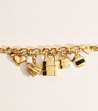 Chloé Paddington charms necklace gold tone calfskin (British brand)