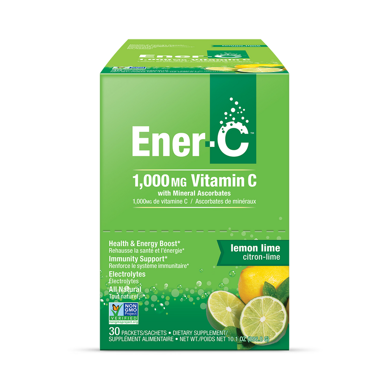 Ener-C lemon lime effervescent vitamin drink mix 30 sachets, imported from the UK