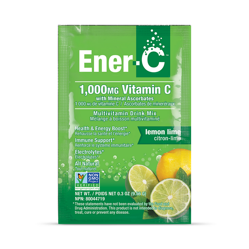 Ener-C lemon lime effervescent vitamin drink mix 30 sachets, imported from the UK