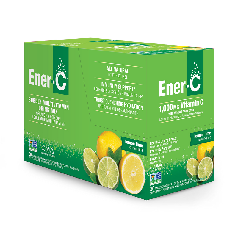 Ener-C lemon lime effervescent vitamin drink mix 30 sachets, imported from the UK
