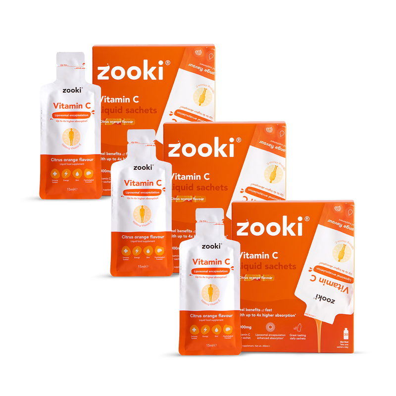 Zooki vitamin C liposomal 1000mg citrus orange 90 sachets - British product