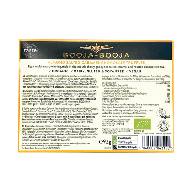 Booja Booja Almond Salted Caramel Chocolate Truffles 92g - British product
