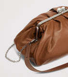 Weekend Max Mara Pasticcino large leather clutch bag with clasp - British product