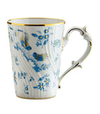 Ginori 1735 porcelain mug with gold accents and bright colour, 400ml capacity, UK version