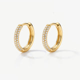 Superdrug MUCHV Small Hoop Earrings with Cubic Zirconia in 18k Gold or Silver- Buy online at McGrocer