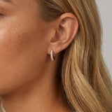 MUCHV small hoop earrings with cubic zirconia (British brand)