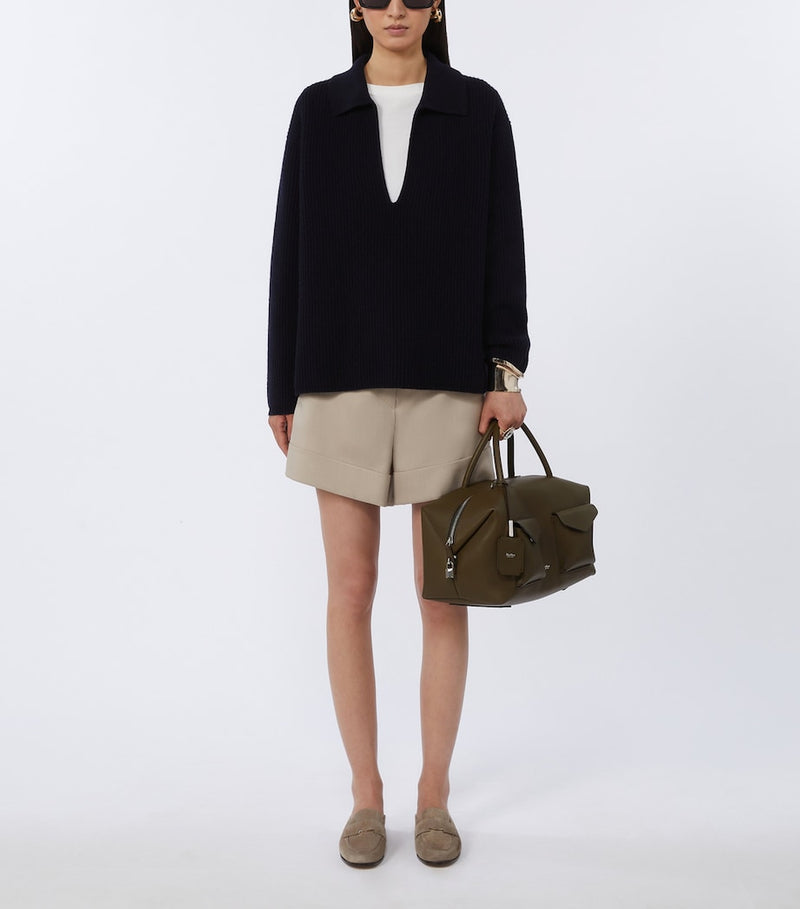 Max Mara large leather Boston bowler bag UK version