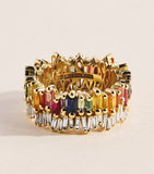 Suzanne Kalan rainbow sapphire diamond double stack eternity ring - British product