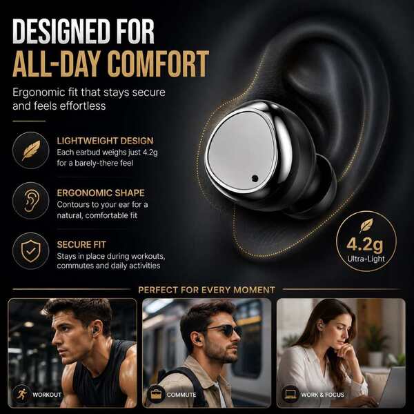 Krane & Bauer Tornado wireless in-ear earphones black, UK version