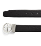 Giorgio Armani brushed palladium-plated GA logo belt buckle (British brand)