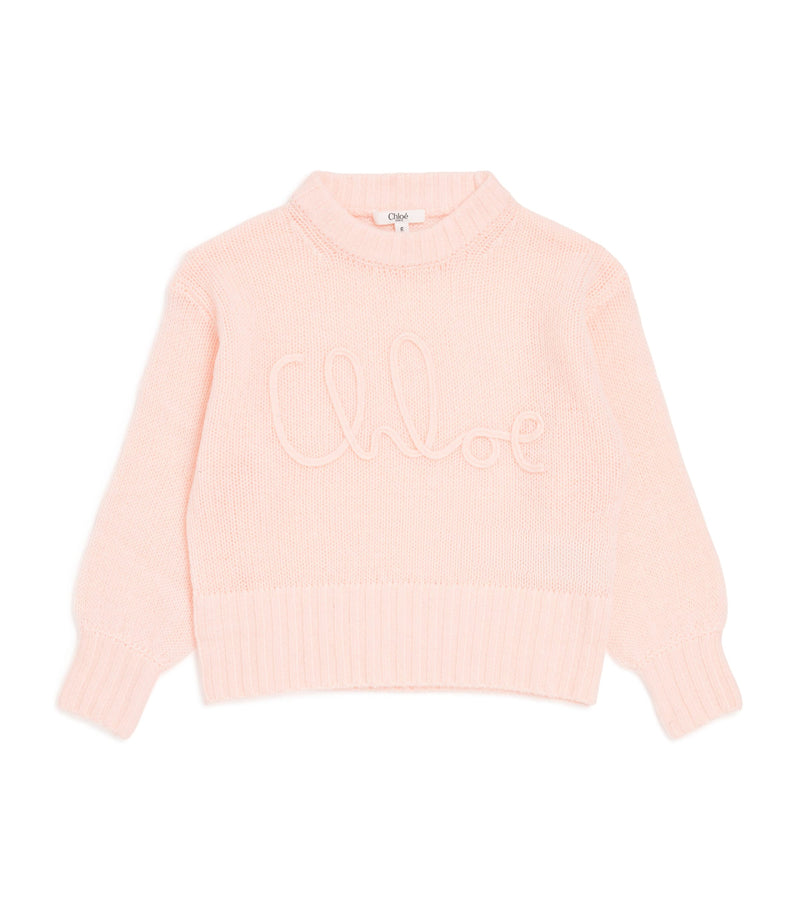 Chloé Kids Wool-Cashmere Logo Sweater 4-14 Years - British product